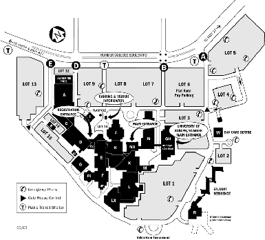 Campus map of Humber College - North Campus. Click for larger view